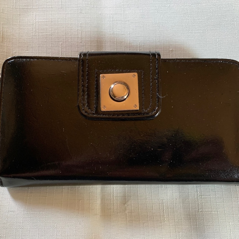 Black Wallet with Silver Hardware